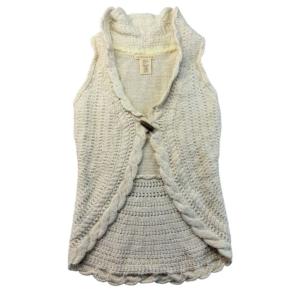 The Eagles Eye Sweater Youth Kids Girls Medium 10-12 Beige Cable Knit Sweater